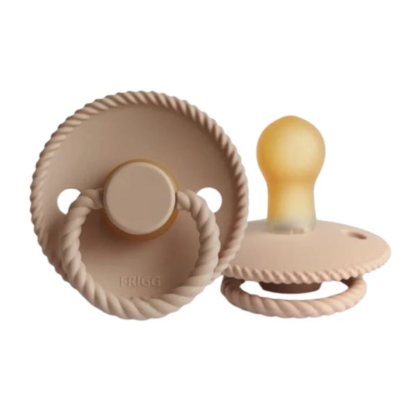 Fopspeen siliconen beige met rope rand