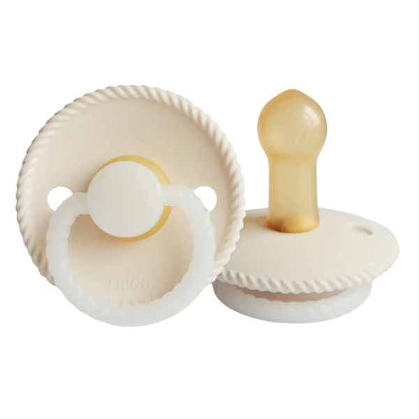 FRIGG speen siliconen schild met natuurrubber speen in crème