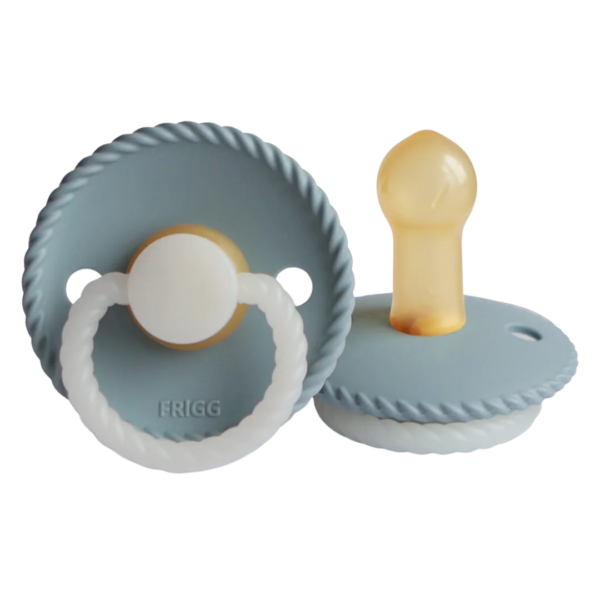 Speen siliconen schild met natuurrubber speen in blauwgrijs