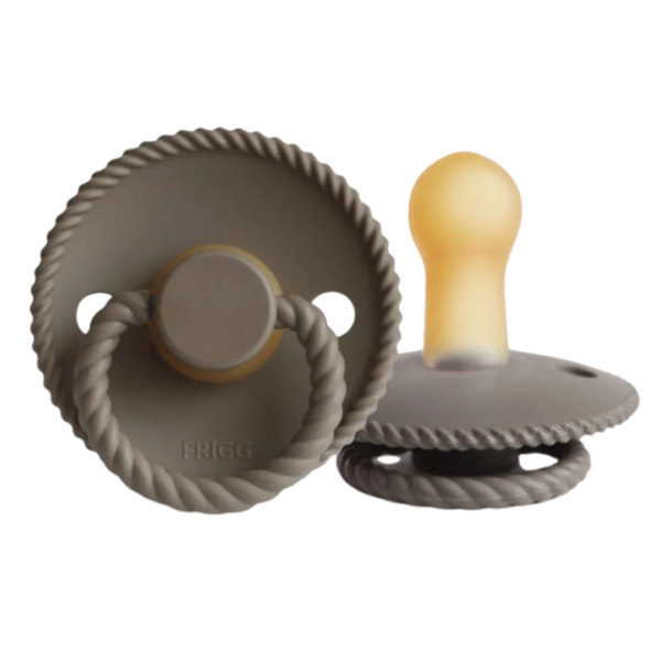 FRIGG speen siliconen schild met natuurrubber speen in taupe kleur