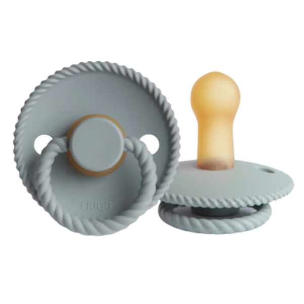 Fopspeen siliconen lichtgrijs met rope rand