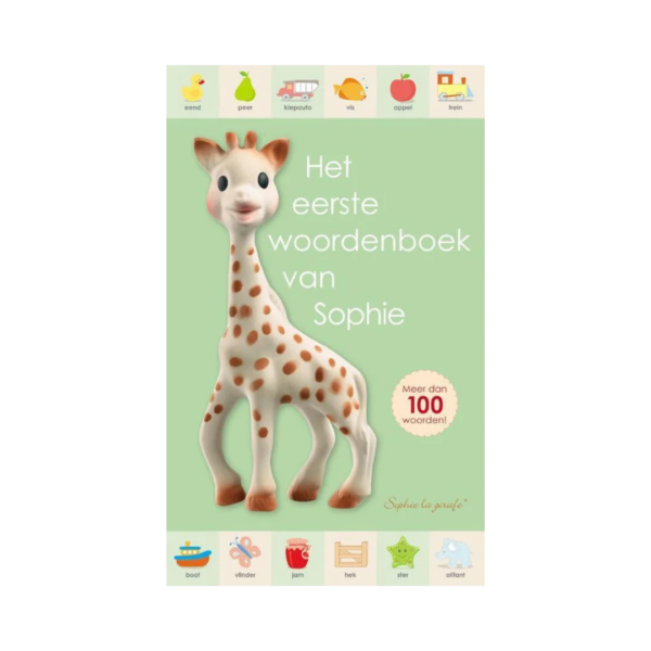 Kinderboek karton Sophie la girafe eerste woordenboek met giraffe illustratie