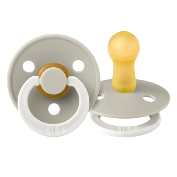 Fopspeen natuurrubber beige schild met ronde speen