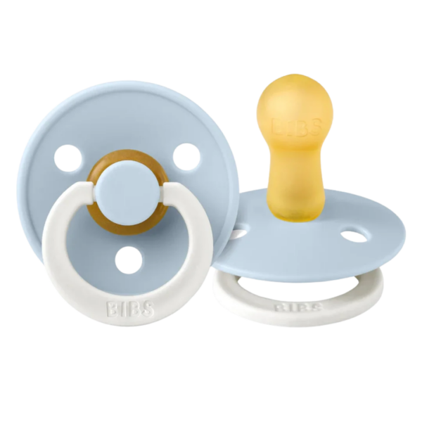 BIBS speen natuurrubber lichtblauw met witte ring
