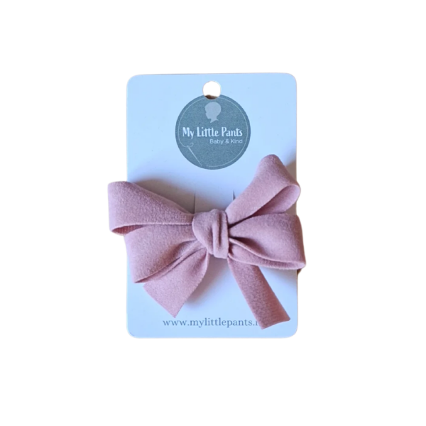 Haarstrik velours oudroze met dubbele strik