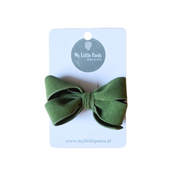 Haarstrik vilt donkergroen met dubbele strikvorm