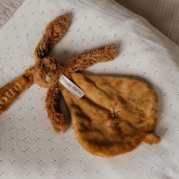 Knuffeldoekje pluche konijn met geborduurde naam Noel